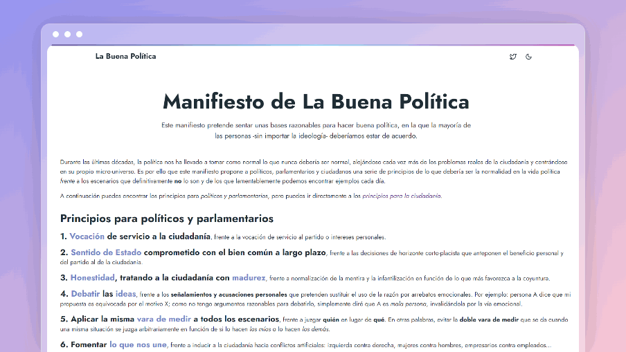 La Buena Pol Tica Manifiesto